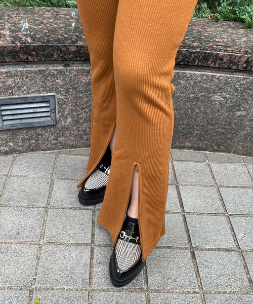 SPIGA（スピーガ）の「裏ﾌﾘｰｽｾﾝﾀｰｽﾘｯﾄﾍﾞﾙﾎﾞﾄﾑ（その他パンツ・レディース・ブラック/ブラウン・FREE）」の11枚目の写真