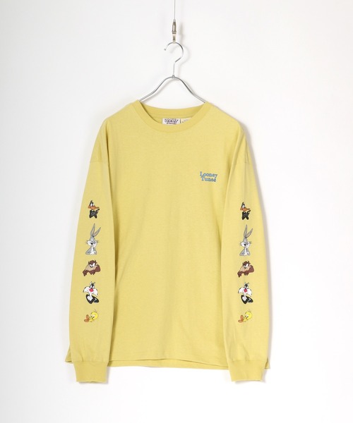 MARUKAWA(マルカワ)の「Looney Tunes/ルーニー・テューンズ キャラクター袖プリント 無地ロンT(Tシャツ/カットソー・レディース・ホワイト/ネイビー/イエロー/ブルー・M/L)」の4枚目の写真