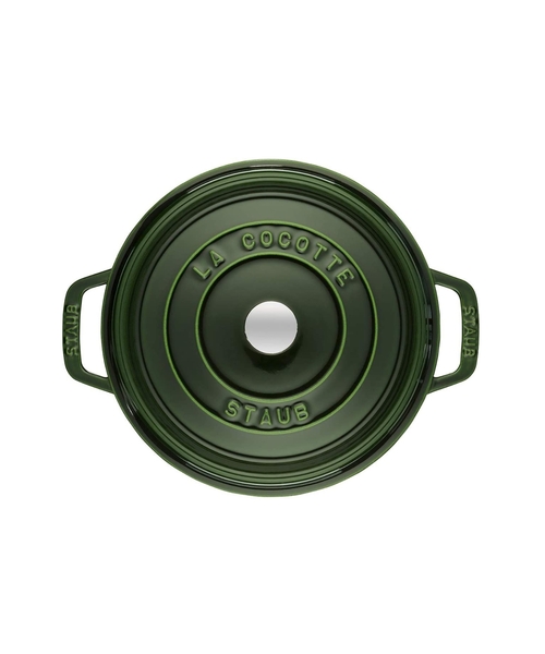 ◇STAUB (ストウブ) ココットラウンド 22cm バジルグリーン（鍋