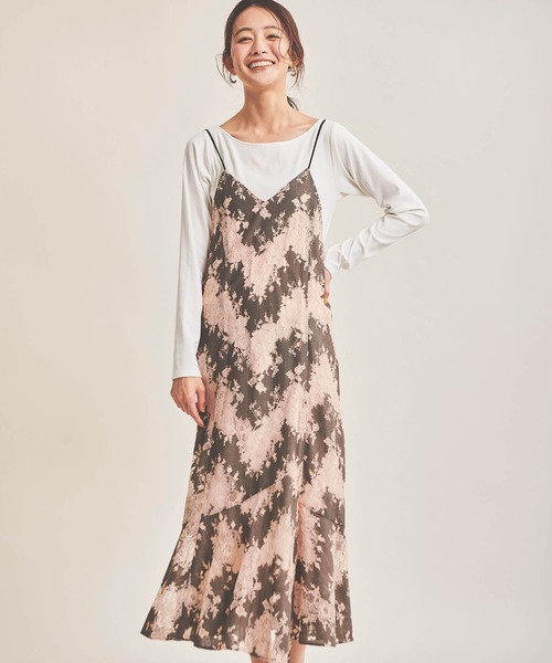 セール インナー付配色レースキャミワンピース ワンピース The Virgnia ザ ヴァージニア のファッション通販 Zozotown