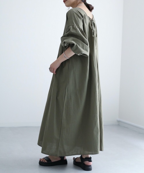 Bonjour Sagan(ボンジュールサガン)の「<前後2WAY>Vネックバルーンスリーブワンピース【ZOZO限定アイテム】(ワンピース・レディース・ブラック/モカ/カーキ・FREE)」の16枚目の写真