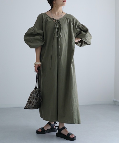 セール】＜前後2WAY＞Vネックバルーンスリーブワンピース【ZOZO限定