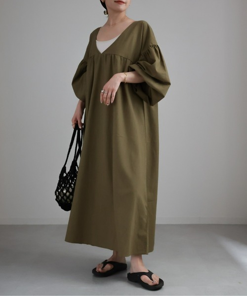 バルーンスリーブボリュームワンピース セール】バルーンスリーブボリュームワンピース（ワンピース