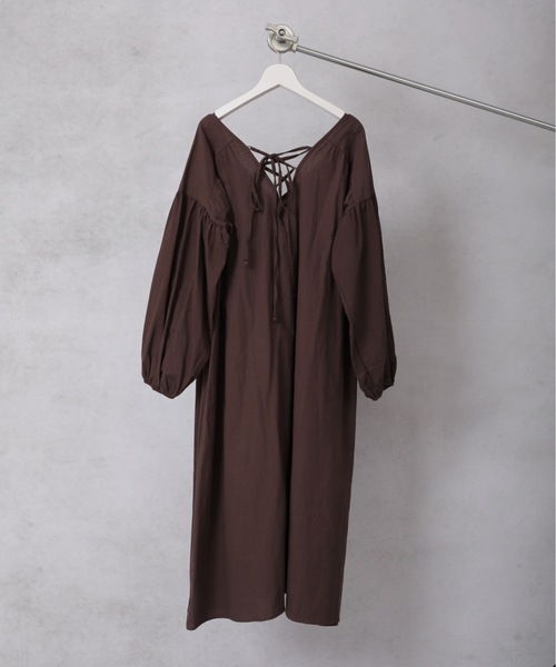 Bonjour Sagan(ボンジュールサガン)の「<前後2WAY>Vネックバルーンスリーブワンピース【ZOZO限定アイテム】(ワンピース・レディース・ブラック/モカ/カーキ・FREE)」の6枚目の写真