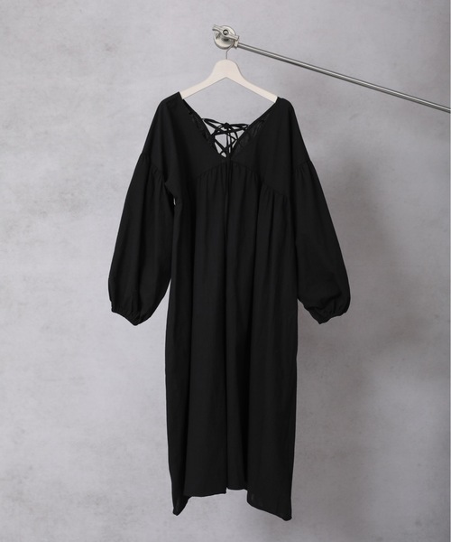 Bonjour Sagan(ボンジュールサガン)の「<前後2WAY>Vネックバルーンスリーブワンピース【ZOZO限定アイテム】(ワンピース・レディース・ブラック/モカ/カーキ・FREE)」の9枚目の写真