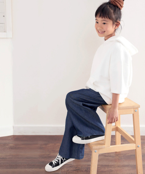 classicalelf(クラシカルエルフ)の「キッズ ゆるっとフレアテンセルパンツ。(その他パンツ・キッズ・ブルー/インディゴブルー・140/150/160/130)」の3枚目の写真