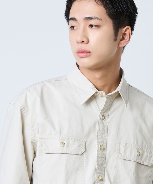 L.L.Bean(エルエルビーン)の「サンウォッシュ・キャンバス・シャツ、長袖 ジャパン・フィット(シャツ/ブラウス・メンズ・レッド/グリーン/モスグリーン/グレイッシュブルー/イエロー/グレー系その他/ブルーグリーン/ブルー/コーラルピンク/エメラルドブルー/ブルー系/オレンジ/タン/サンドベージュ・SMALL/MEDIUM/LARGE/X-LARGE/XX-LARGE)」の15枚目の写真