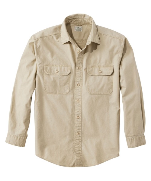 L.L.BEAN WORK Shirt エルエルビーン 半袖 ワークシャツ L エルエルビーン] メンズ サンウォッシュ・キャンバス・シャツ、長袖