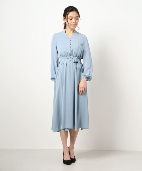 アナイ ジョーゼットベルト付きワンピース ANAYI アナイ ジョーゼット