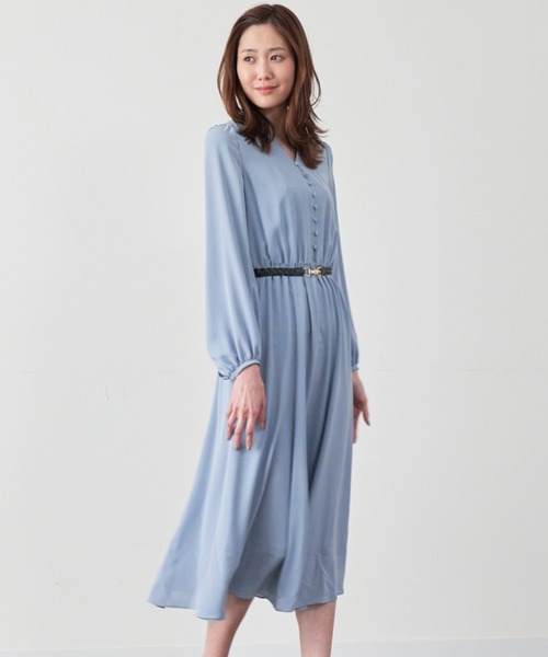 アナイ　ジョーゼットベルト付きワンピース ADORE｜◇ソフトジョーゼットワンピース | Rakuten Fashion(楽天