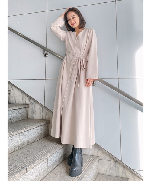 Vicente（ヴィセンテ）の「2way comfy onepiece（ワンピース・レディース・ブラック/ベージュ/サックスブルー・FREE）」の12枚目の写真