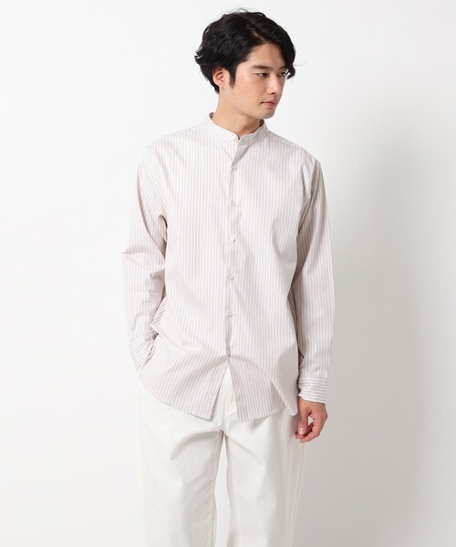 THE SHOP TK (ザ ショップ ティーケー )の「◆ピンオックスバンドカラーシャツ(シャツ/ブラウス・メンズ・オフホワイト/サックスブルー/グレー系その他3/ベージュ系2・02/03/04)」の4枚目の写真