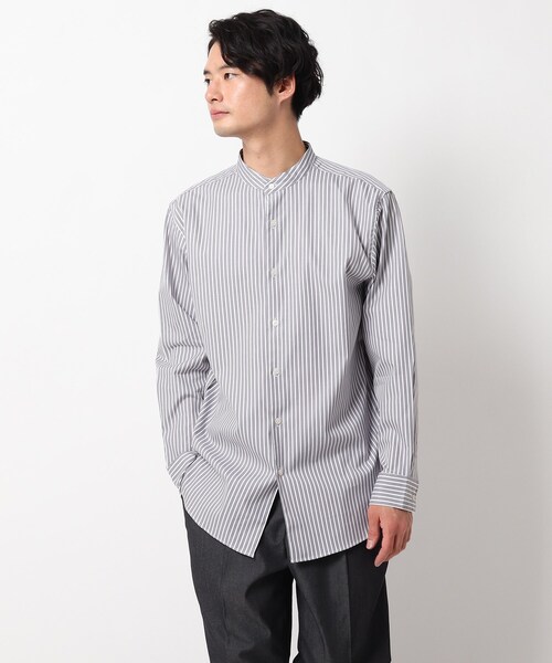 THE SHOP TK (ザ ショップ ティーケー )の「◆ピンオックスバンドカラーシャツ(シャツ/ブラウス・メンズ・オフホワイト/サックスブルー/グレー系その他3/ベージュ系2・02/03/04)」の3枚目の写真