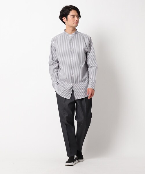 THE SHOP TK (ザ ショップ ティーケー )の「◆ピンオックスバンドカラーシャツ(シャツ/ブラウス・メンズ・オフホワイト/サックスブルー/グレー系その他3/ベージュ系2・02/03/04)」の9枚目の写真