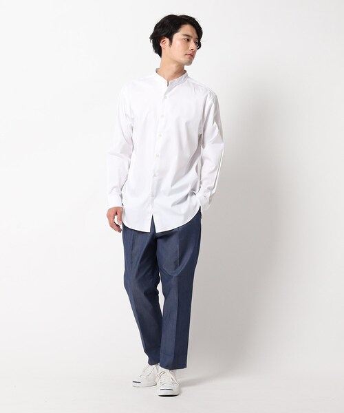 THE SHOP TK (ザ ショップ ティーケー )の「◆ピンオックスバンドカラーシャツ(シャツ/ブラウス・メンズ・オフホワイト/サックスブルー/グレー系その他3/ベージュ系2・02/03/04)」の12枚目の写真