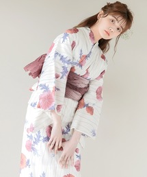 Dita | 1人で着られる浴衣5点セット 和歌山染工日本染め（ゆかた・しわへこ帯・下駄・着付け本・腰ひも）【K】(浴衣)