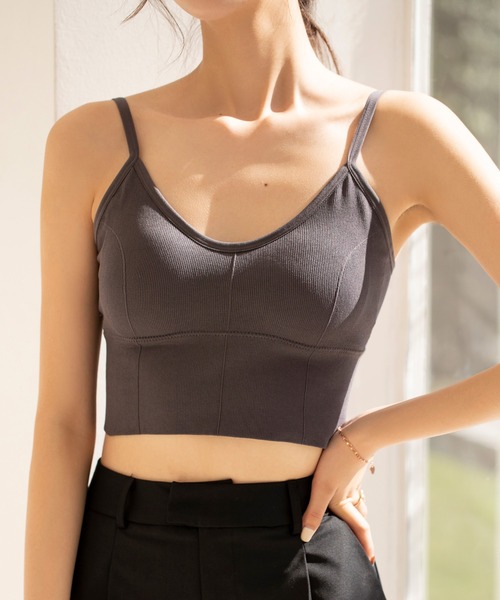SAISON DE PAPILLON（セゾンドパピヨン）の「ミディ丈Uネックブラトップ（その他アンダーウェア/インナー・レディース・グリーン/ブラック/ホワイト/マスタード/チャコール・M）」の22枚目の写真