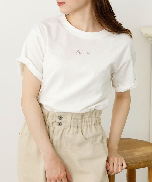 SLURR（スラ―）の「SLURRオーガニックコットンTシャツ（Tシャツ/カットソー・レディース・ブラック/ベージュ/ブルー系その他7/ピンク系その他3・MEDIUM/LARGE）」の3枚目の写真