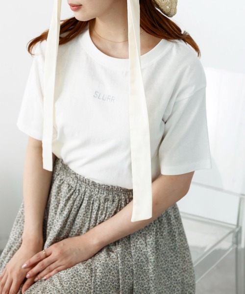 SLURR（スラ―）の「SLURRオーガニックコットンTシャツ（Tシャツ/カットソー・レディース・ブラック/ベージュ/ブルー系その他7/ピンク系その他3・MEDIUM/LARGE）」の4枚目の写真