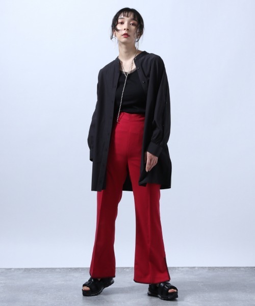 HARE(ハレ)の「スソステッチパンツ(HARE)(スラックス・レディース・ブラック/レッド・FREE)」の8枚目の写真