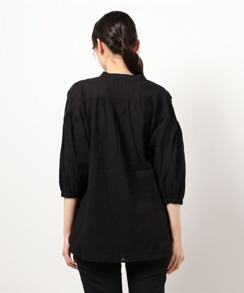ehka sopo（エヘカソポ）の「ギャザーチュニック丈ブラウス（シャツ/ブラウス・レディース・オフホワイト/ラベンダー/ブラック・ﾌﾘ-）」の4枚目の写真