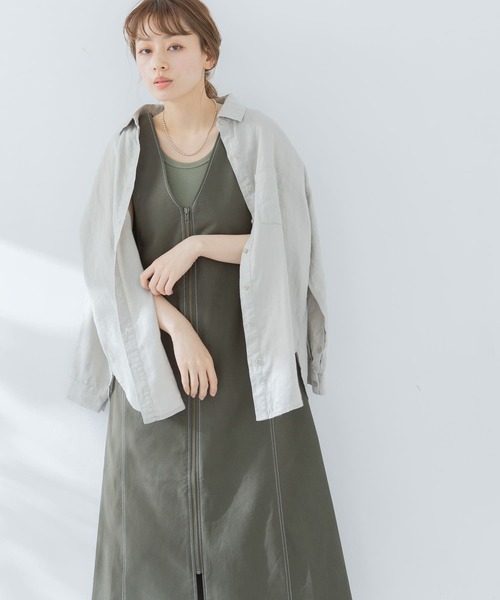 URBAN RESEARCH Sonny Label（アーバンリサーチサニーレーベル）の「フロントジップジャンパースカート（ワンピース・レディース・ブラック/ベージュ/カーキ・FREE）」の12枚目の写真