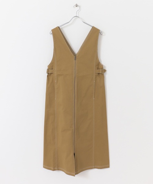 URBAN RESEARCH Sonny Label（アーバンリサーチサニーレーベル）の「フロントジップジャンパースカート（ワンピース・レディース・ブラック/ベージュ/カーキ・FREE）」の13枚目の写真