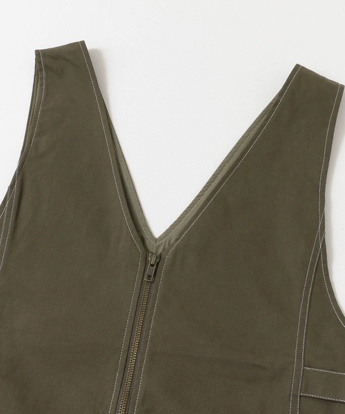URBAN RESEARCH Sonny Label（アーバンリサーチサニーレーベル）の「フロントジップジャンパースカート（ワンピース・レディース・ブラック/ベージュ/カーキ・FREE）」の20枚目の写真