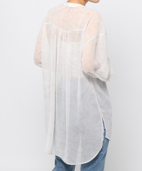 GLOBAL WORK（グローバルワーク）の「シアープリントバンドシャツ/939864（シャツ/ブラウス・レディース・ホワイト/アイボリー・FREE）」の14枚目の写真