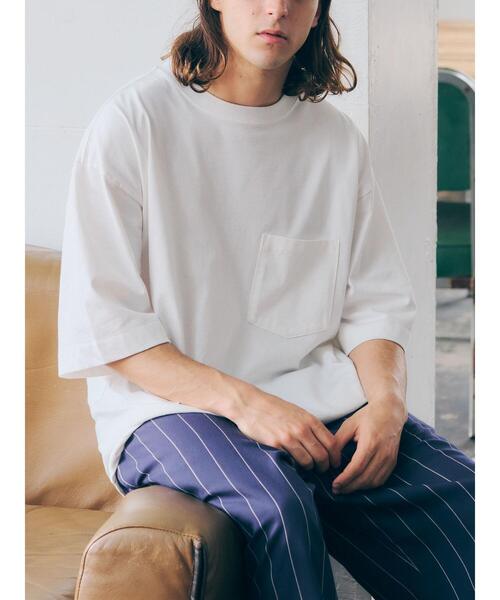 CRAFT STANDARD BOUTIQUE(クラフトスタンダードブティック)の「ヘビーウェイト半袖ポケットTEE *(Tシャツ/カットソー・メンズ・ブラック/オレンジ/グリーン/ラベンダー/オフホワイト/ベージュ/ライトイエロー/ネイビー・S/L/M/LL)」の9枚目の写真