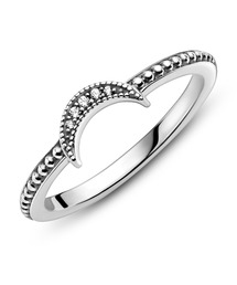 PANDORA | クレセント　ムーン　ビーデッド　リング(リング)