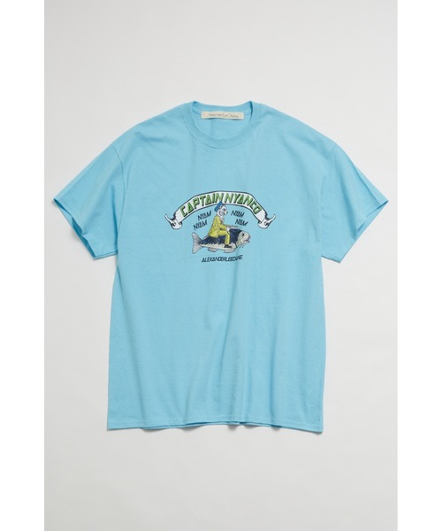 AlexanderLeeChang(アレキサンダーリーチャン)の「AlexanderLeeChang/アレキサンダーリーチャン CAPTAIN NYANCO T(Tシャツ/カットソー・メンズ・ブラック/グレー/オリーブ/スカイブルー・2/3/4)」の4枚目の写真