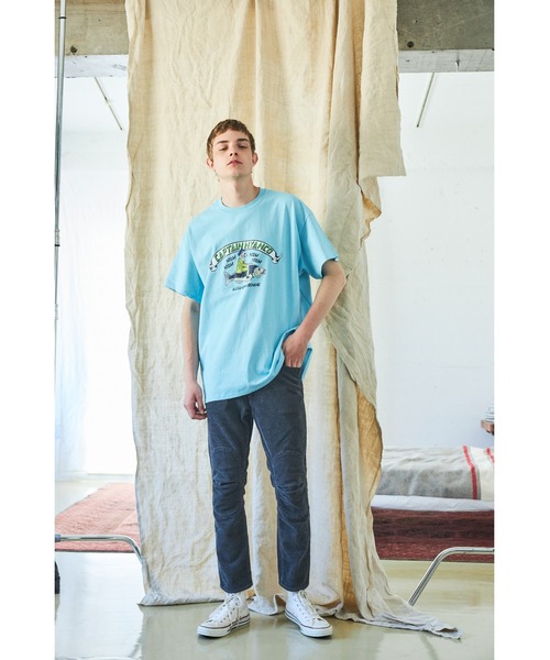 AlexanderLeeChang(アレキサンダーリーチャン)の「AlexanderLeeChang/アレキサンダーリーチャン CAPTAIN NYANCO T(Tシャツ/カットソー・メンズ・ブラック/グレー/オリーブ/スカイブルー・2/3/4)」の19枚目の写真