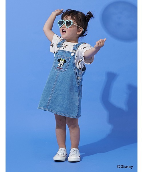 petit main（プティマイン）の「【Disney】ミッキー総柄Tシャツ（Tシャツ/カットソー・キッズ・アイボリー/エメラルド・80ｃｍ/90cm/110cm/100cm/120cm/130cm）」の4枚目の写真