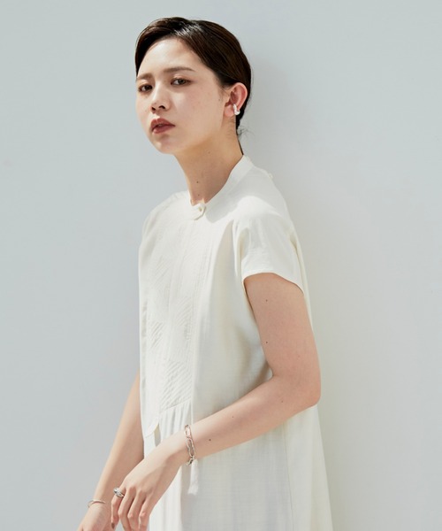 Aunt Marie's（アントマリーズ）の「デザインキルティングシャツワンピース（シャツワンピース・レディース・ホワイト/ブラック/ナチュラル・FREE）」の10枚目の写真