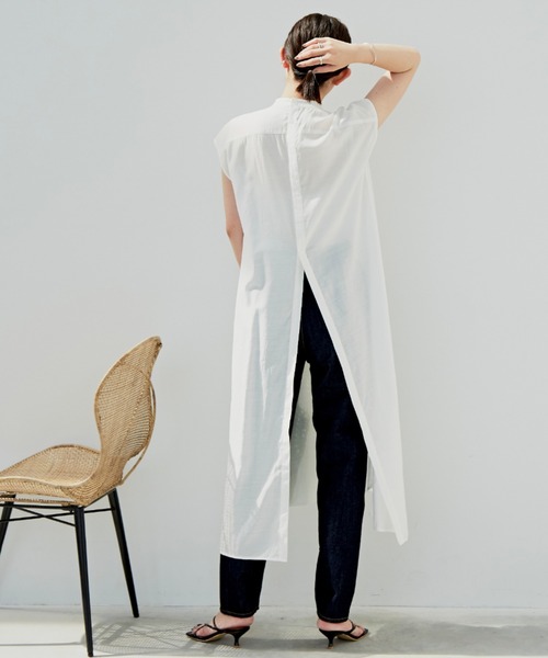 Aunt Marie's（アントマリーズ）の「デザインキルティングシャツワンピース（シャツワンピース・レディース・ホワイト/ブラック/ナチュラル・FREE）」の11枚目の写真