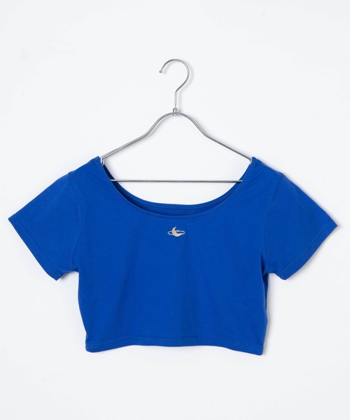 Romansual（ロマンシュアル）の「Romansual/moonモチーフ刺繍クロップドTシャツ（Tシャツ/カットソー・レディース・ホワイト/ロイヤルブルー・FREE）」の12枚目の写真