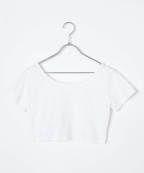 Romansual（ロマンシュアル）の「Romansual/moonモチーフ刺繍クロップドTシャツ（Tシャツ/カットソー・レディース・ホワイト/ロイヤルブルー・FREE）」の14枚目の写真