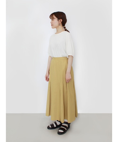 ehka sopo（エヘカソポ）の「くしゅくしゅボリュームスリーブTシャツ（Tシャツ/カットソー・レディース・オフホワイト/グリーン/ブラック・ﾌﾘ-）」の9枚目の写真