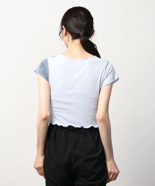 atmos pink（アトモスピンク）の「atmos pink タイダイ配色 メロウトップス（Tシャツ/カットソー・レディース・ホワイト/ブルー・FREE）」の4枚目の写真