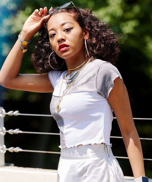 atmos pink（アトモスピンク）の「atmos pink タイダイ配色 メロウトップス（Tシャツ/カットソー・レディース・ホワイト/ブルー・FREE）」の6枚目の写真