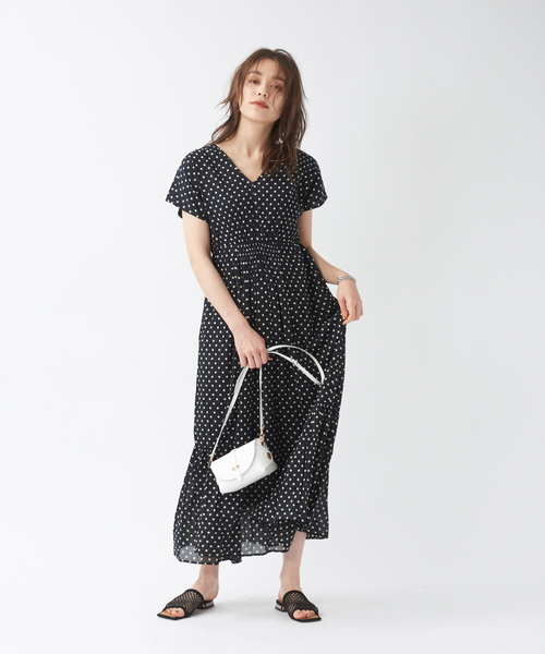 ドットプリントドレス ワンピース Ne Pas ヌキテパ のファッション セール Ne Quittez Quittez Nequittez Pas