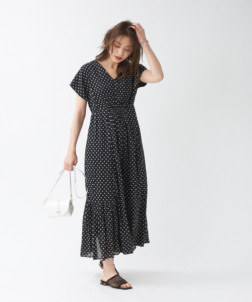 ドットプリントドレス ワンピース Ne Pas ヌキテパ のファッション セール Ne Quittez Quittez Nequittez Pas