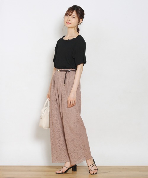 Crisp yours（クリスプユアーズ）の「【WEB限定】メロウリブTシャツ（Tシャツ/カットソー・レディース・ホワイト/ブラック/ブラウン/グリーン・FREE）」の7枚目の写真