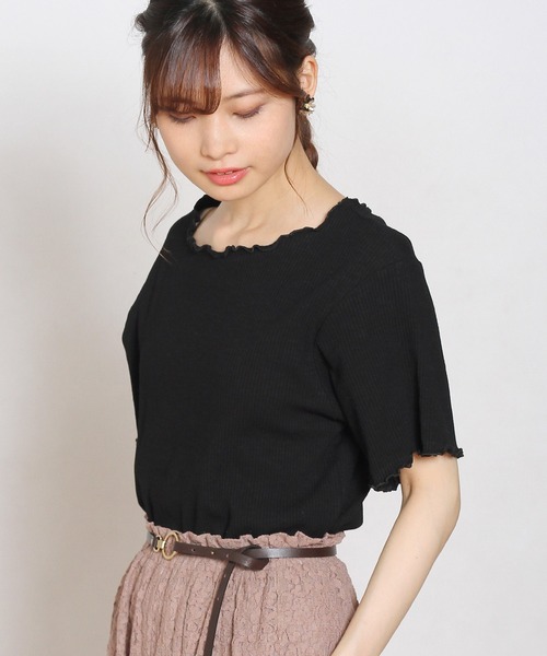 Crisp yours（クリスプユアーズ）の「【WEB限定】メロウリブTシャツ（Tシャツ/カットソー・レディース・ホワイト/ブラック/ブラウン/グリーン・FREE）」の8枚目の写真