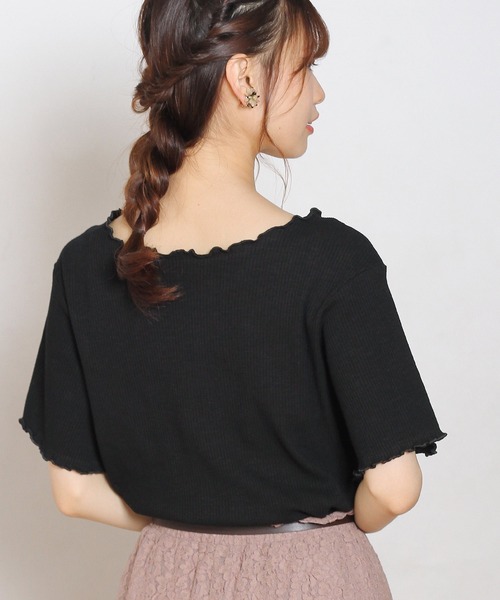 Crisp yours（クリスプユアーズ）の「【WEB限定】メロウリブTシャツ（Tシャツ/カットソー・レディース・ホワイト/ブラック/ブラウン/グリーン・FREE）」の9枚目の写真