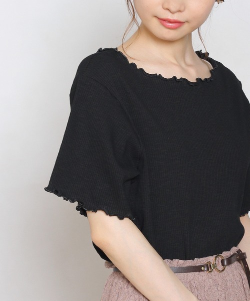 Crisp yours（クリスプユアーズ）の「【WEB限定】メロウリブTシャツ（Tシャツ/カットソー・レディース・ホワイト/ブラック/ブラウン/グリーン・FREE）」の10枚目の写真