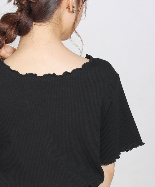 Crisp yours（クリスプユアーズ）の「【WEB限定】メロウリブTシャツ（Tシャツ/カットソー・レディース・ホワイト/ブラック/ブラウン/グリーン・FREE）」の11枚目の写真