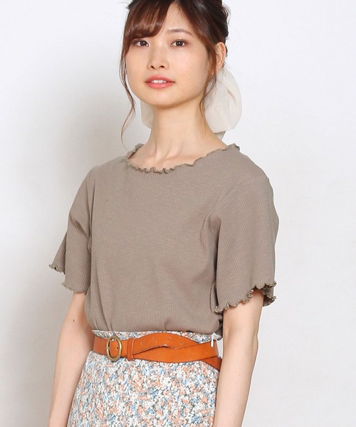 Crisp yours（クリスプユアーズ）の「【WEB限定】メロウリブTシャツ（Tシャツ/カットソー・レディース・ホワイト/ブラック/ブラウン/グリーン・FREE）」の14枚目の写真