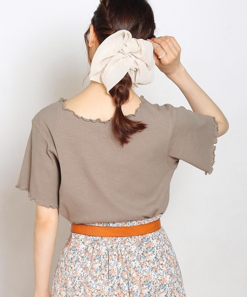 Crisp yours（クリスプユアーズ）の「【WEB限定】メロウリブTシャツ（Tシャツ/カットソー・レディース・ホワイト/ブラック/ブラウン/グリーン・FREE）」の15枚目の写真